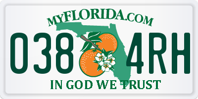 FL license plate 0384RH