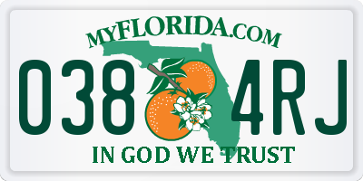 FL license plate 0384RJ