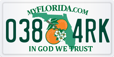 FL license plate 0384RK