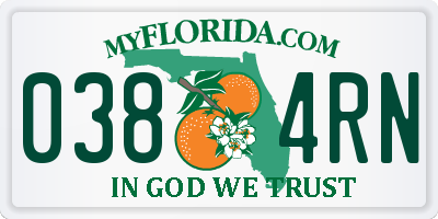 FL license plate 0384RN