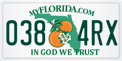 FL license plate 0384RX