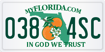 FL license plate 0384SC