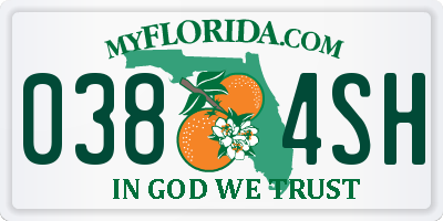 FL license plate 0384SH