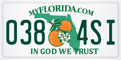 FL license plate 0384SI