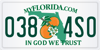 FL license plate 0384SO