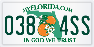 FL license plate 0384SS