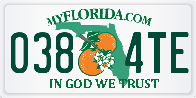 FL license plate 0384TE