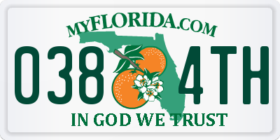 FL license plate 0384TH