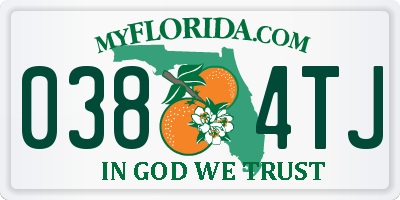 FL license plate 0384TJ