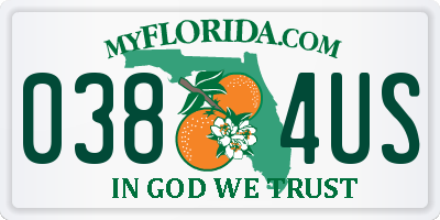 FL license plate 0384US