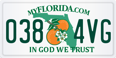FL license plate 0384VG