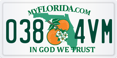 FL license plate 0384VM