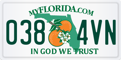 FL license plate 0384VN