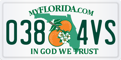 FL license plate 0384VS