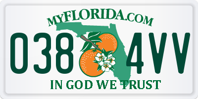 FL license plate 0384VV