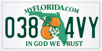 FL license plate 0384VY