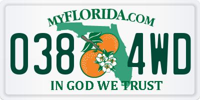 FL license plate 0384WD