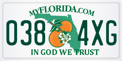 FL license plate 0384XG