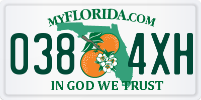 FL license plate 0384XH
