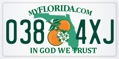 FL license plate 0384XJ