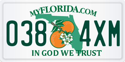 FL license plate 0384XM
