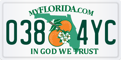 FL license plate 0384YC