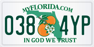 FL license plate 0384YP