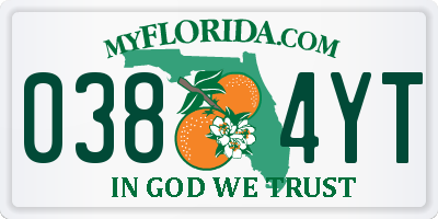 FL license plate 0384YT