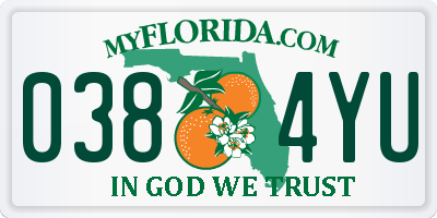 FL license plate 0384YU