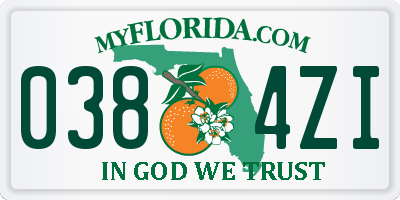 FL license plate 0384ZI