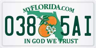 FL license plate 0385AI