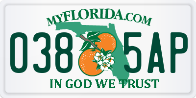 FL license plate 0385AP