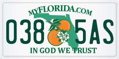 FL license plate 0385AS