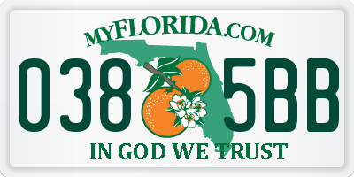 FL license plate 0385BB
