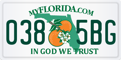 FL license plate 0385BG