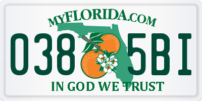 FL license plate 0385BI