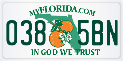 FL license plate 0385BN