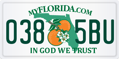 FL license plate 0385BU