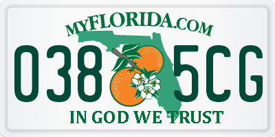 FL license plate 0385CG
