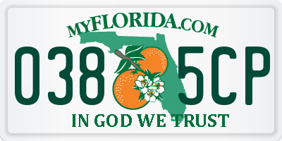 FL license plate 0385CP