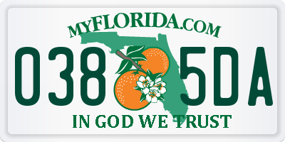 FL license plate 0385DA