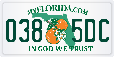 FL license plate 0385DC