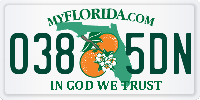 FL license plate 0385DN