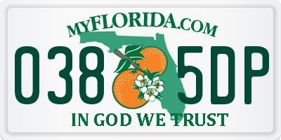 FL license plate 0385DP