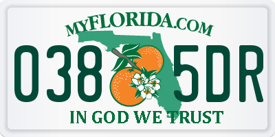 FL license plate 0385DR