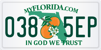 FL license plate 0385EP