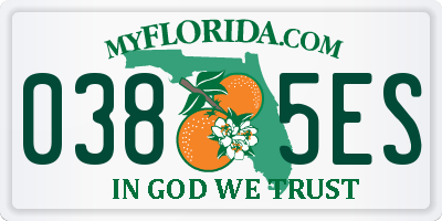 FL license plate 0385ES
