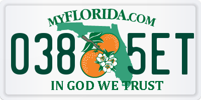 FL license plate 0385ET