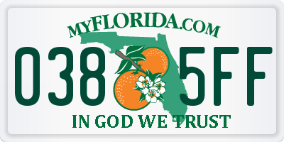 FL license plate 0385FF