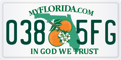 FL license plate 0385FG